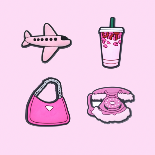 y2k pink aesthetic phone bag plane croc charm