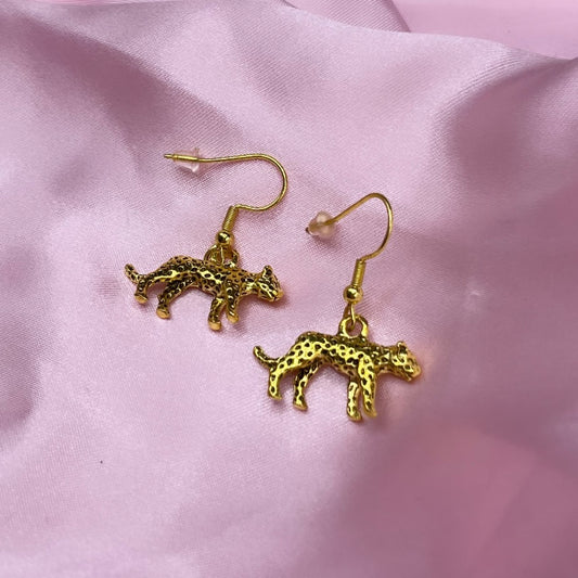 Stainless steel gold leopard Earrings