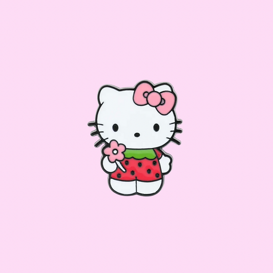 kawaii strawberry kitty enamel pin