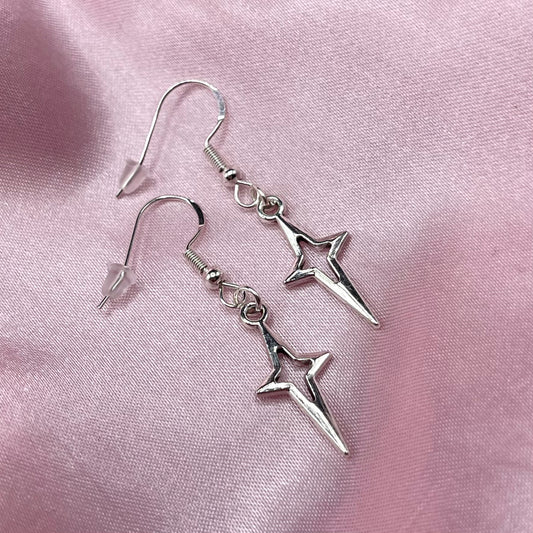 Sterling silver North Star sparkle Earrings