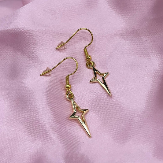 Stainless steel gold star Earrings