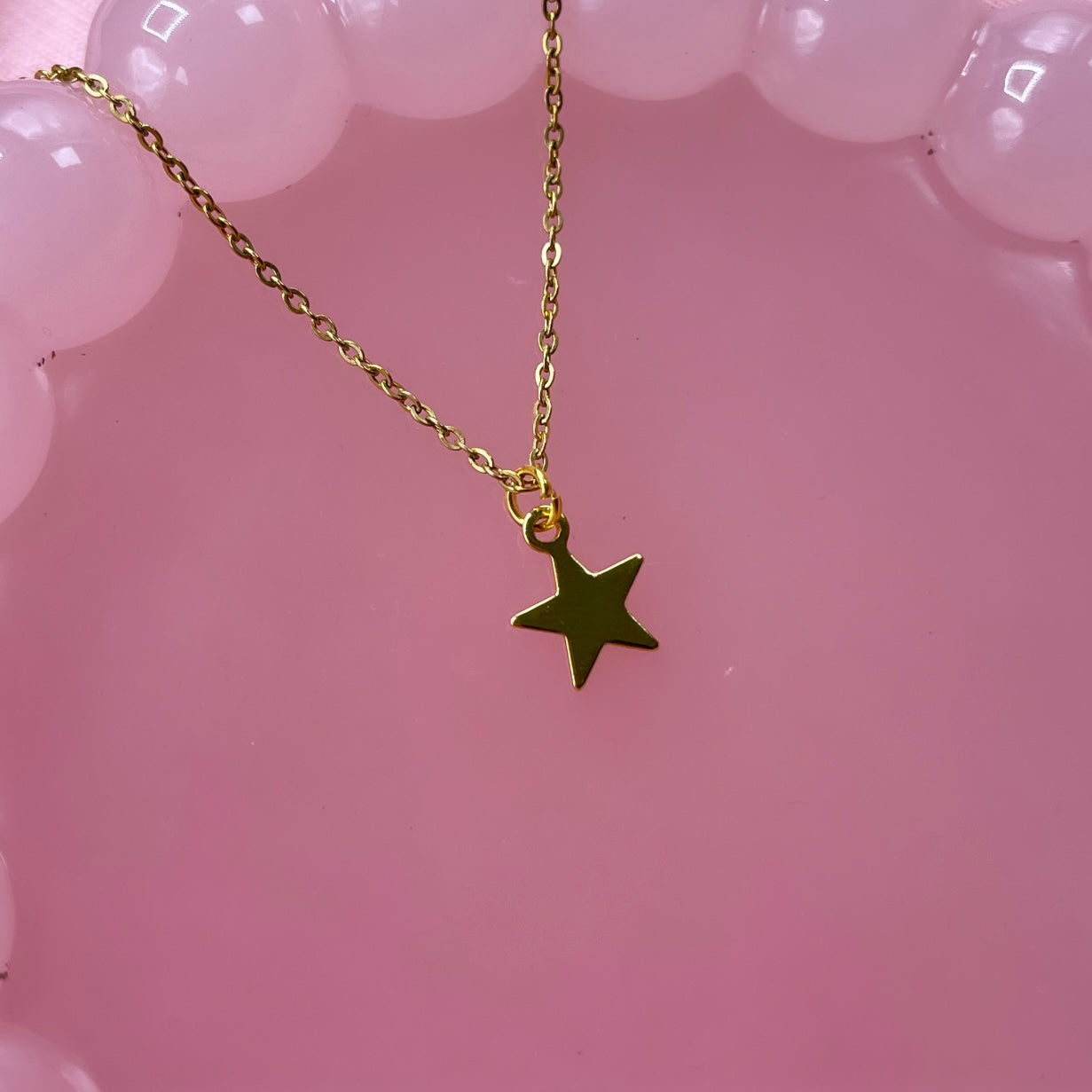 Gold stainless steel star adjustable Necklace