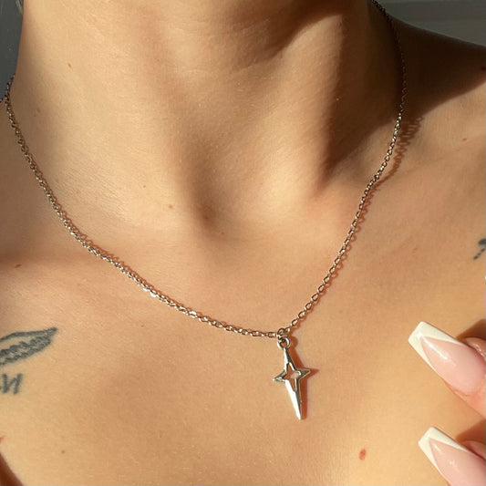 Hypoallergenic sparkle star adjustable Necklace | gold or silver