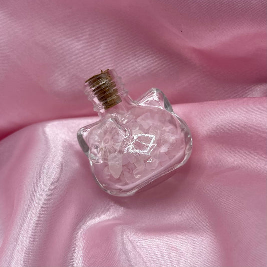 rose quartz crystal stone jar pink rose quartz kitty kawaii home decor crystal protection