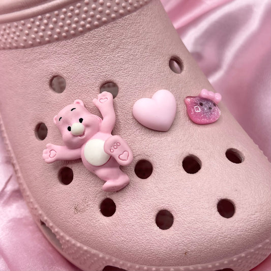Kawaii baby pink aesthetic resin croc charms
