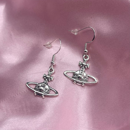 Sterling silver space orb Earrings