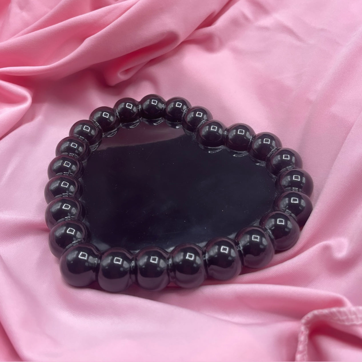 Resin Black Bubble Heart Jewellery Dish Home Decor Tray