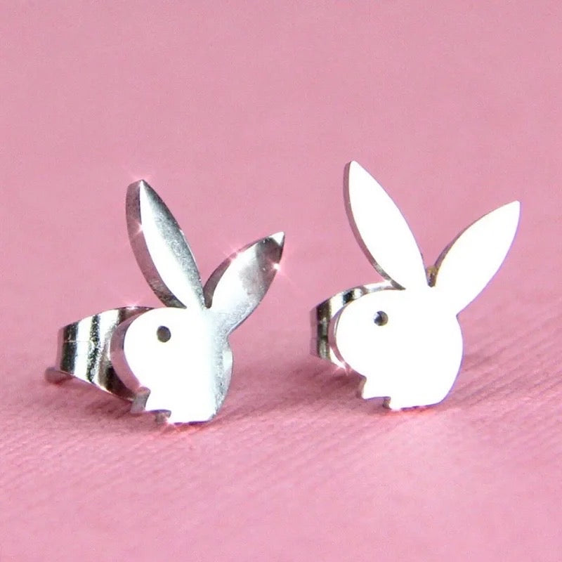Stainless steel Bunny stud earrings