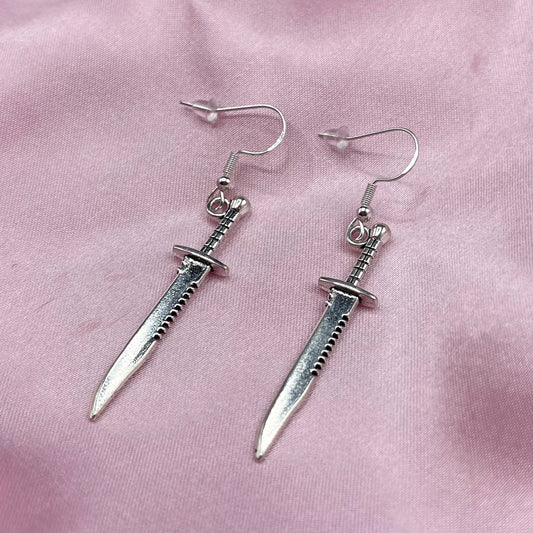 Sterling silver sword knife Earrings