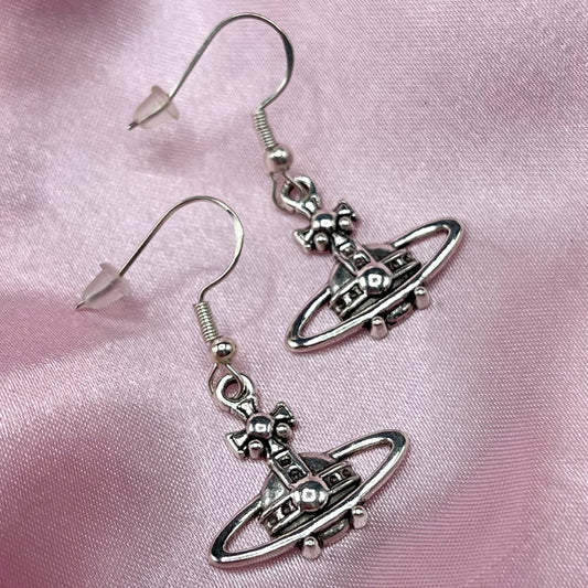 Sterling silver space orb Earrings