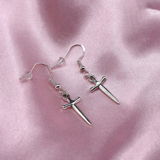 Sterling silver dagger Earrings