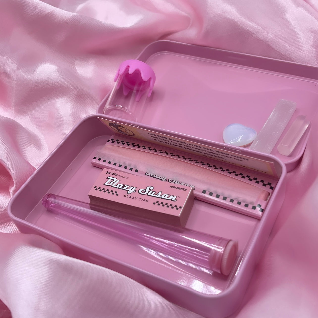 Pink Aesthetic crystal Stoner Bundle | Tin | Gift