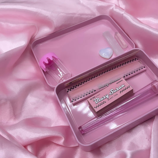 Pink Aesthetic crystal Stoner Bundle | Tin | Gift