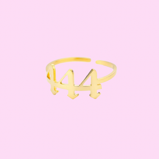 Gold / Silver Stainless steel 444 Angel Number Adjustable Ring
