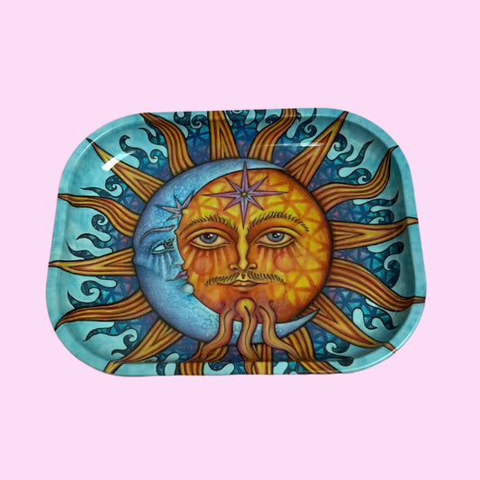 Blue moon and sun Metal Rolling Tray