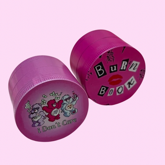 Pink I don’t care bear / Burn book 4parts Metal Grinder 50mm