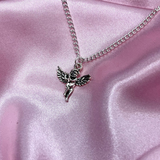 Sterling Silver Plated cherub Necklace