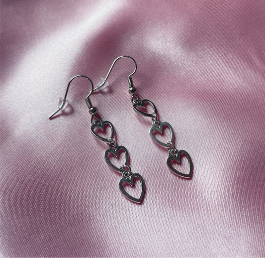 Sterling silver dainty Hearts Earrings